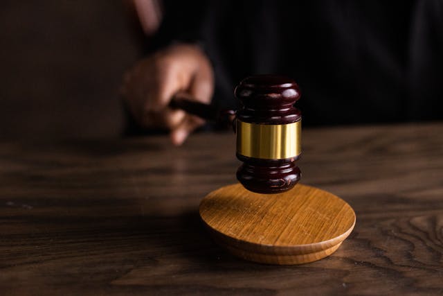a brown judges gavel